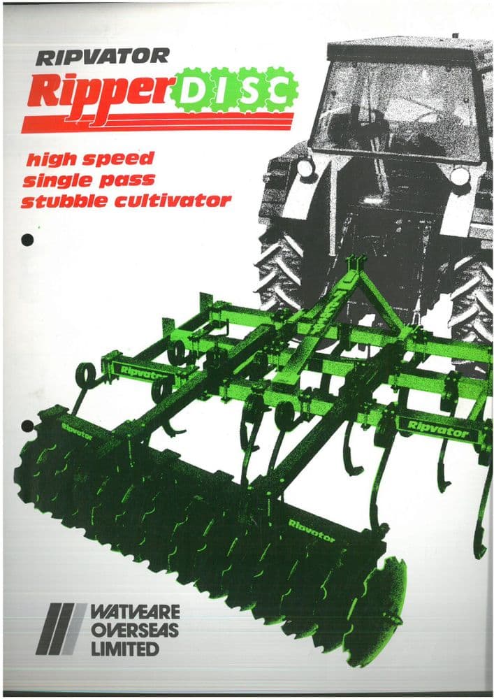 Ripvator Ripper Disc High Speed Single Pass Stubble Cultivator Brochure