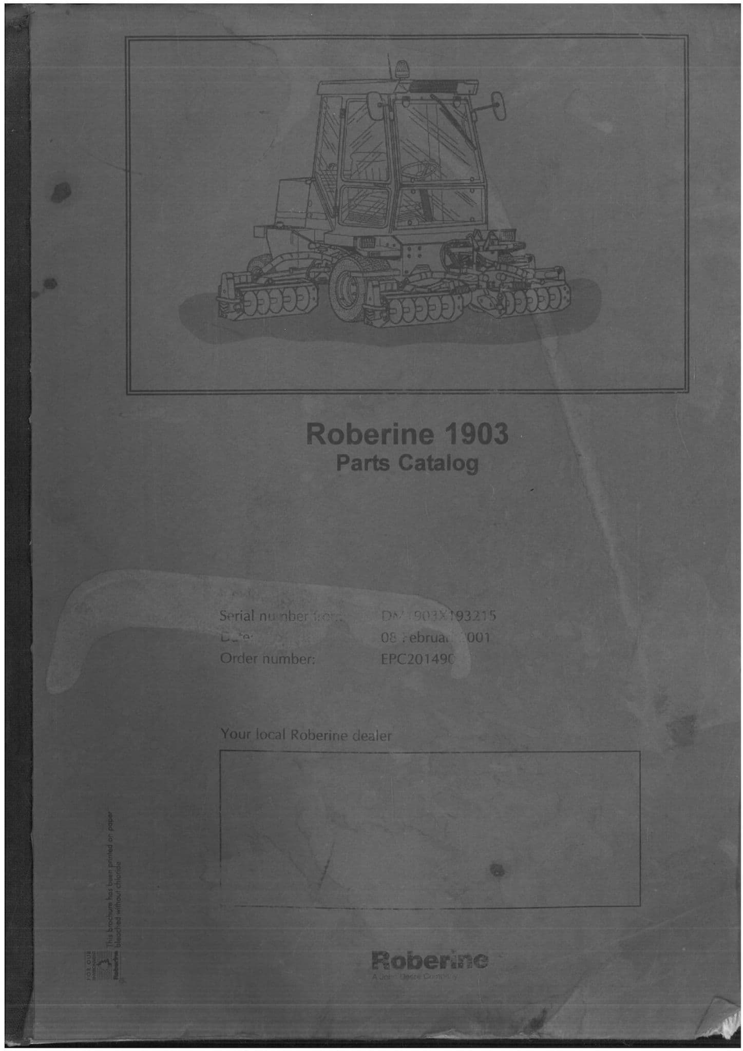 Roberine Mower 1903 Parts Manual