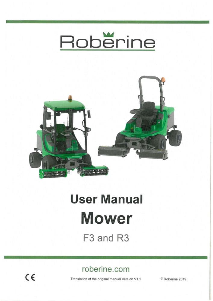Roberine Mower F3 & R3 Operators Manual