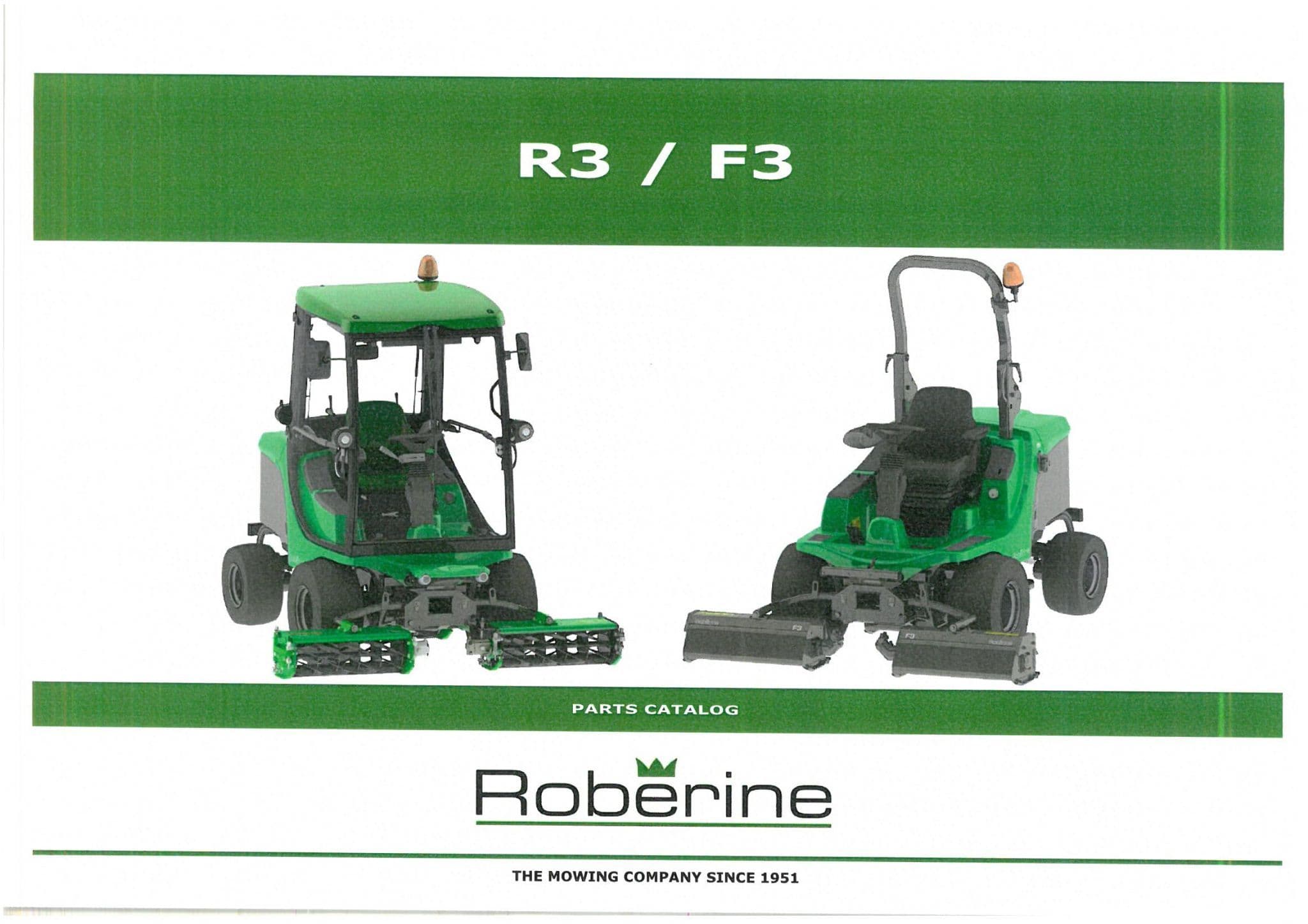 Roberine Mower F3 & R3 Parts Manual