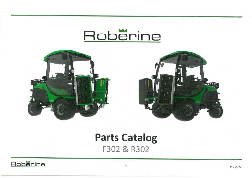 Roberine Mower F302 & R302 Parts Manual