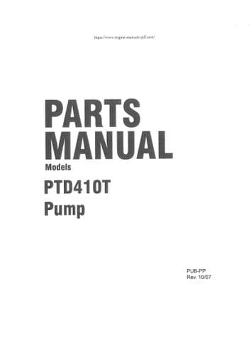 Robin America Inc Pump PTD410T Parts Manual