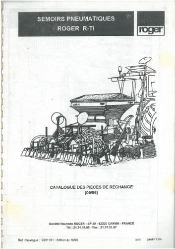 Roger Pneumatic Seed Drill - R-TI Parts Manual