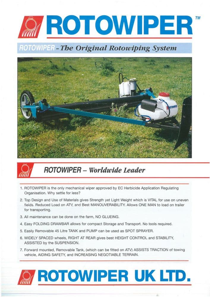 Rotowiper - The Original Rotowiping System Brochure