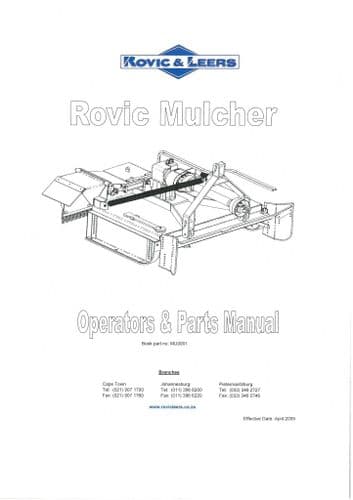 Rovic Leers Mulcher Operators and Parts Manual