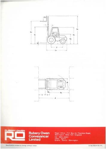 Rubery Owen Conveyancer Overlander Forklift Truck Brochure