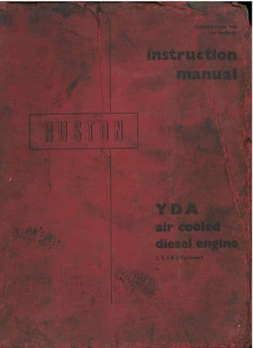 Ruston Air Cooled Vertical Diesel Engine YDA 2, 3, 4 & 6 Cylinders Operators Manual