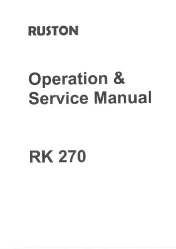 Ruston Engine RK270 Operators and Service Manual