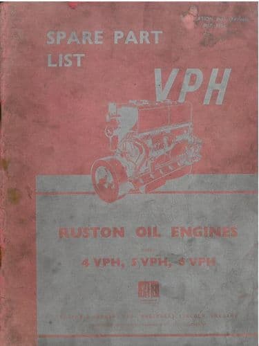 Ruston Oil Engine Class VPH - 4VPH, 5VPH, 6VPH Parts Manual