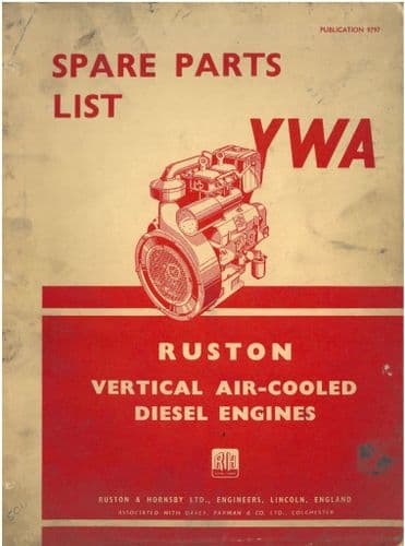 Ruston Vertical Air Cooled YWA Diesel Engine Parts Manual