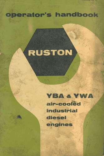 Ruston YBA YWA Air-Cooled Diesel Engine Operators Manual