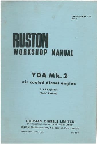 Ruston YDA MK.2 Air Cooled Diesel Engine Workshop Service Manual