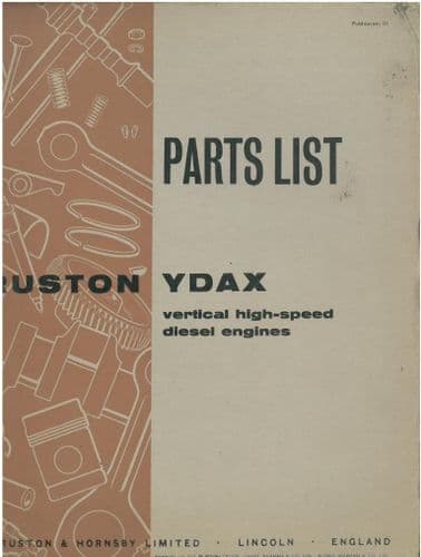 Ruston YDAX Vertical High-Speed Diesel Engine Parts Manual