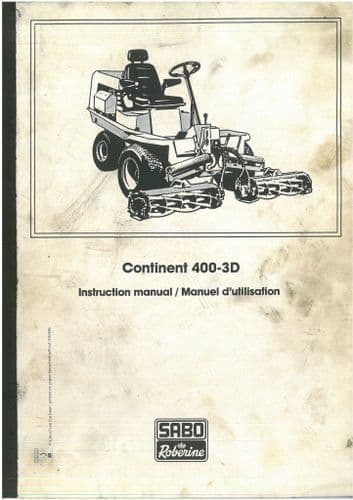 Sabo Roberine Lawn Tractor Continent 400-3D Operators Manual