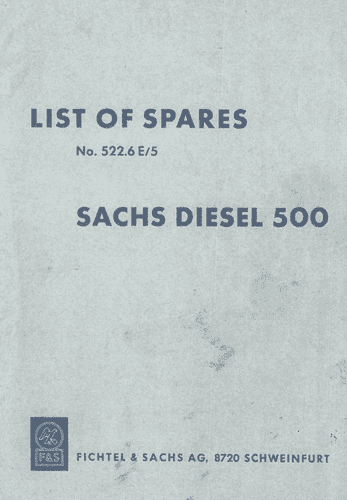 Sachs Engine 500 Parts Manual