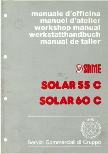 Same Crawler Tractor Solar 55C & 60C Workshop Service Manual - Manual is in Italian Only