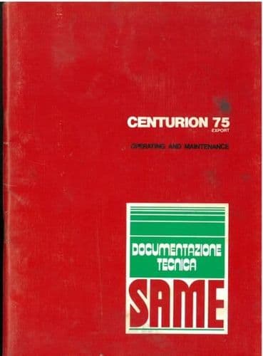 Same Tractor Centurion 75 Export Operators Manual