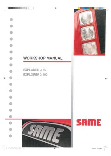 Same Tractor Explorer 3 Series III 85 100  Workshop Service Repair Manual