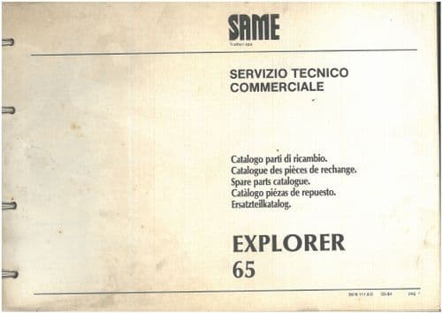 Same Tractor Explorer 65 Parts Manual