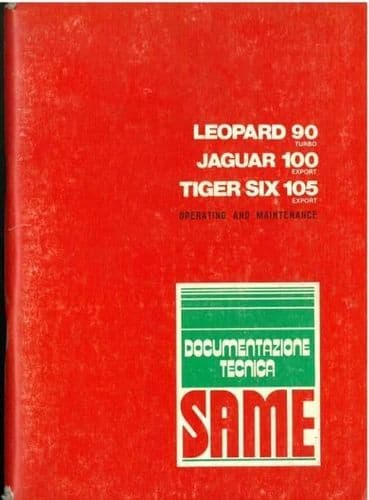 Same Tractor leopard 90 turbo. Jaguar 100 Export and Tiger Six 105 Export  Operators Manual