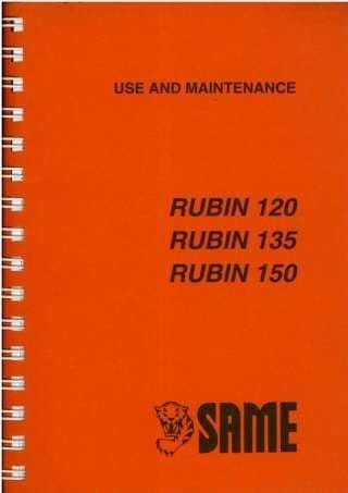 Same Tractor Rubin 120 135 150 Operators Manual (Same as Hurlimann SX1200 SX1350 SX1500)