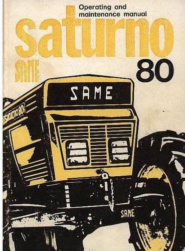 Same Tractor Saturno 80 Operators Manual