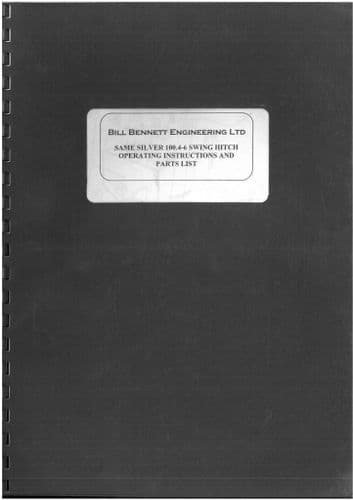 Same Tractor Silver Swing Hitch 100.4 100.6 Operators Manual & Parts List