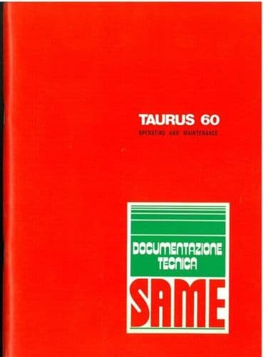 Same Tractor Taurus 60 Operators Manual