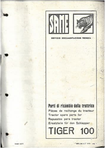 Same Tractor Tiger 100 Parts Manual - ORIGINAL