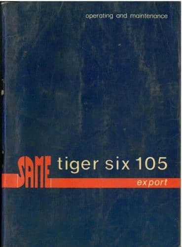 Same Tractor Tiger Six 105 export  Operators Manual