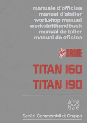 Same Tractor Titan 160 & 190 Workshop Repair Manual