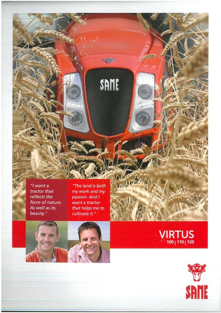 Same Tractor Virtus 100 110 120 Brochure - Fold out to poster