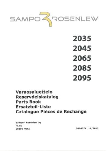 Sampo Rosenlew Combine Harvester 2035 2045 2065 2085 2095 Parts Manual