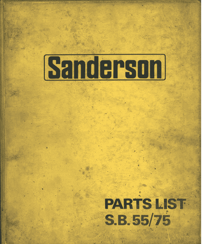 Sanderson Forklift SB 55 75 Parts Manual SB55 SB75