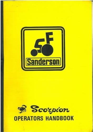 Sanderson Scorpion Skid Steer Operators Manual