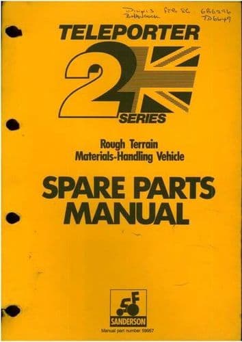 Sanderson T2 Teleporter 2 Telehandler 6-22, 7-25, 5M-26 Parts Manual