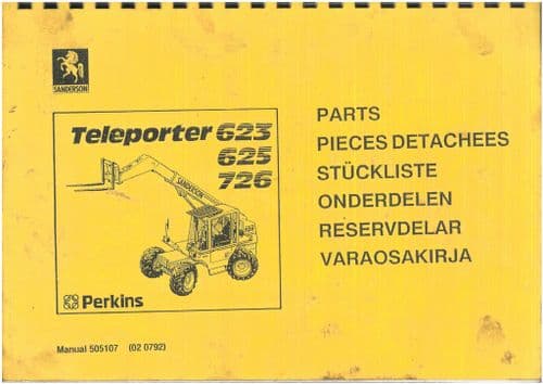Sanderson Teleporter 623 625 726 Parts Manual