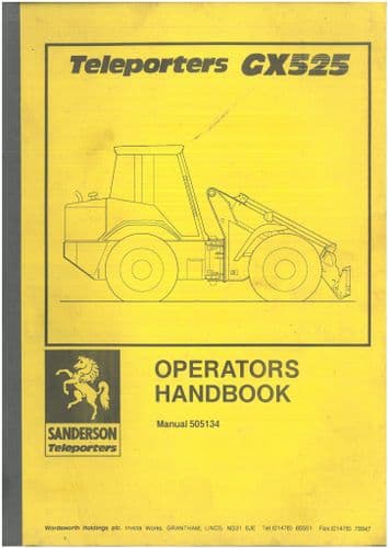 Sanderson Teleporter GX525 Operators Manual - ORIGINAL