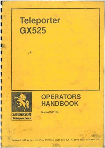 Sanderson Teleporter GX525 Operators Manual