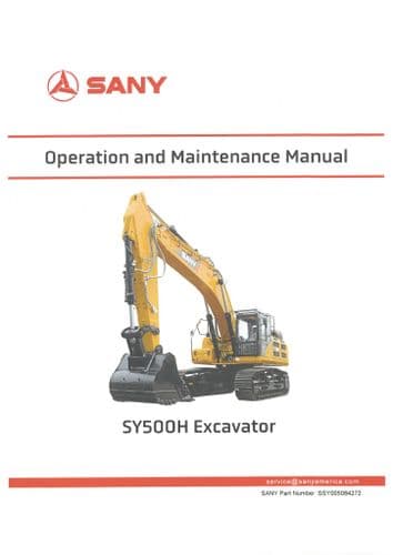 Sany Excavator SY500H Operators Manual
