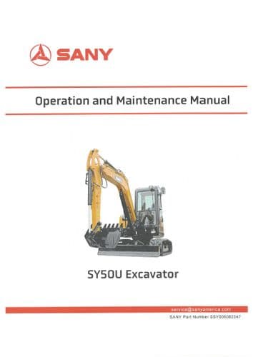 Sany Excavator SY50U Operators Manual