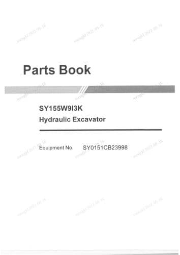 Sany Hydraulic Excavator SY155W9I3K Parts Manual