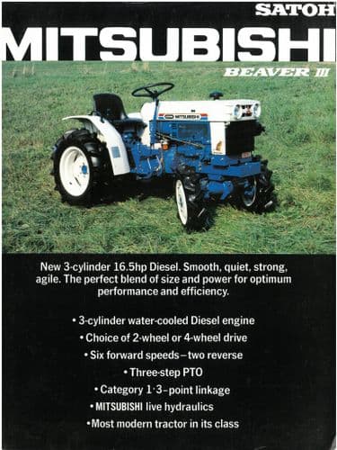 Satoh Mitsubishi Tractor Beaver III Brochure