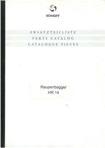 Schaeff Crawler Loader HR14 Parts Manual - Raupenbagger