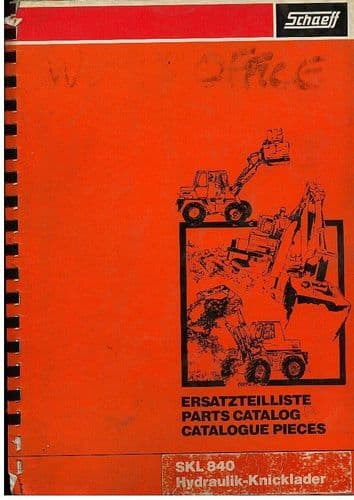 Schaeff Hydraulic Articulated Loader SKL 840 Parts Manual - Hydraulik Knicklader
