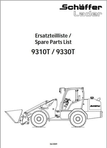 Schaffer Lader Wheel Loader 9310T 9330T Parts Manual