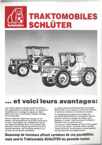 Schluter Tractor Compact 950 1050 1250 1350 Super 1250 1500 1700 1900 2200 Brochure