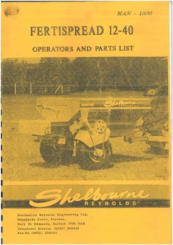 Shelbourne Reynolds 8m, 10m, 12m Powermix Express Parts Manual - ORIGINAL