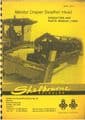 Shelbourne Reynolds Mentor Tractor Unit & Draper Swather Head Operators Manual and Parts List