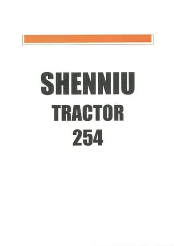 Shenniu Tractor SN254 Parts Manual